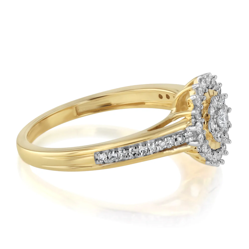 1/4 Carat Diamond Ring in 9ct Yellow Gold - Image 2