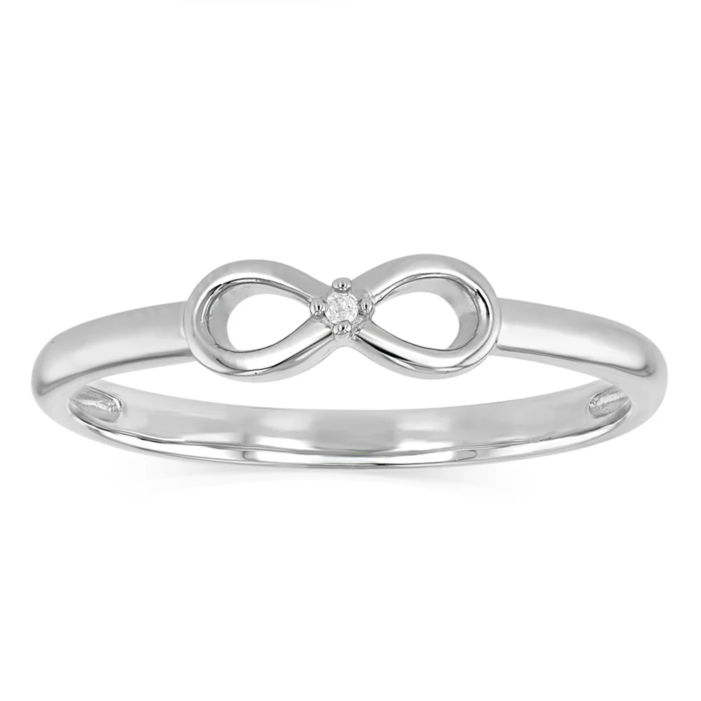 1 Diamond Dress Ring in Sterling Silver