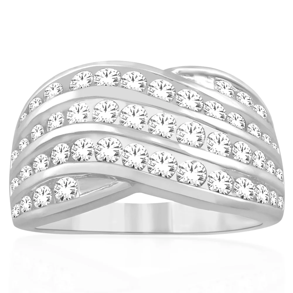 10ct White Gold 1 Carat Diamond Channel Ring