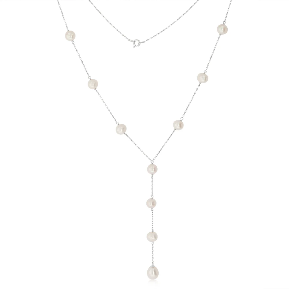 6-9mm White Freshwater Pearl Chain in Sterling Silver