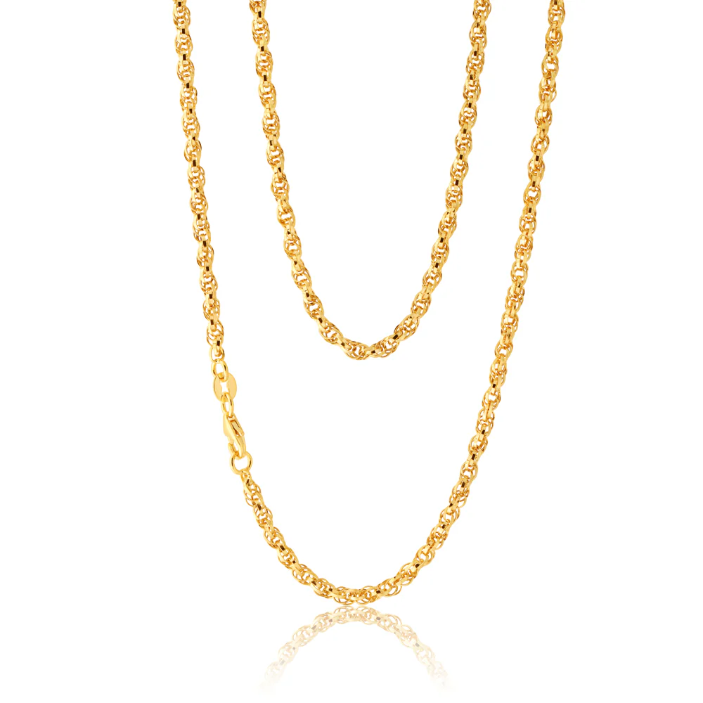 9carat Silverfilled Fancy Twist Link Chain 45cm