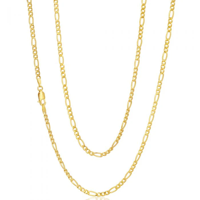 9ct Gold Filled Figaro 55cm Chain 80 Gauge