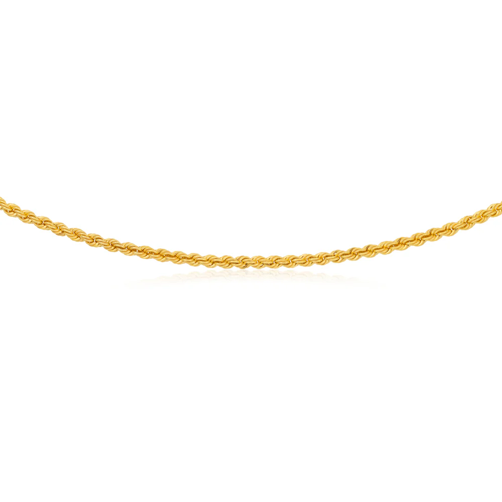9ct Gold Filled Rope 45cm Chain 80 Gauge