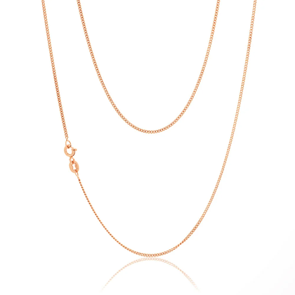 9ct Rose Gold Silver Filled 55cm Curb Chain
