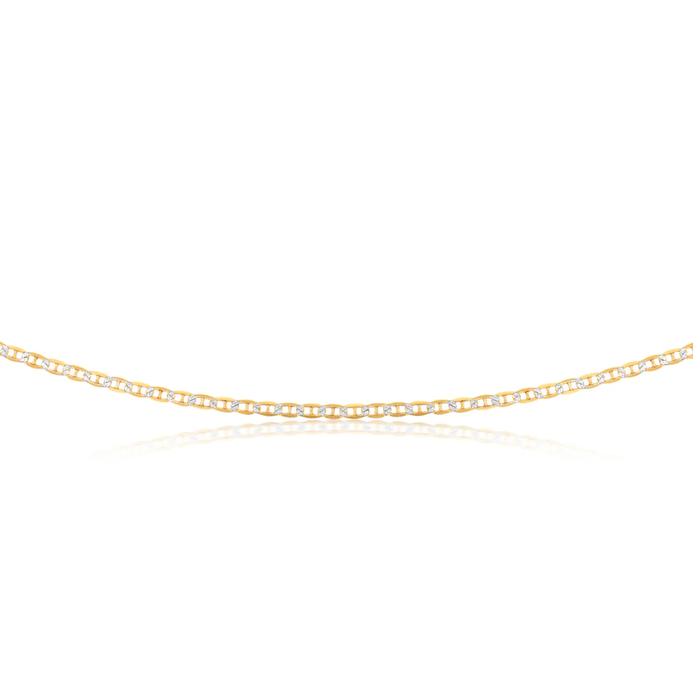9ct Two Tone Gold Silver Filled Gold Anchor 45cm Chain - Image 2