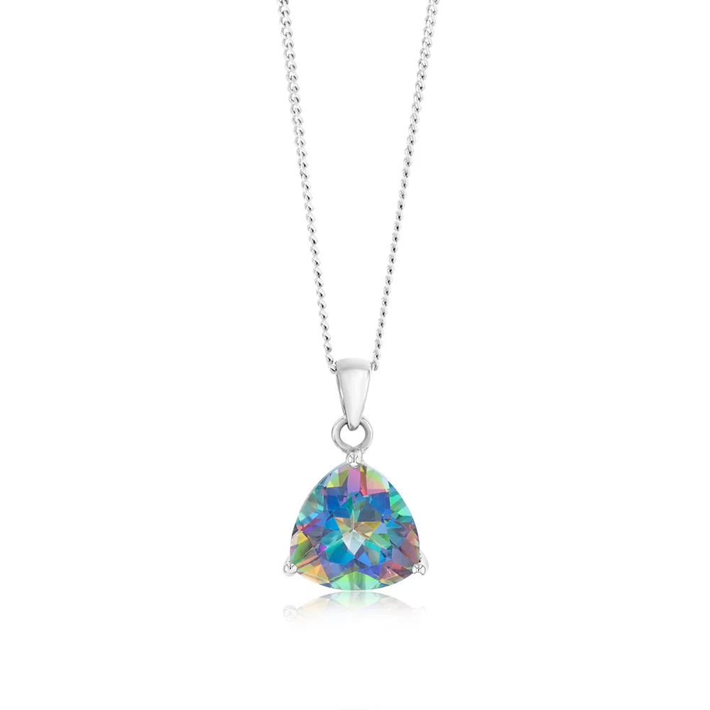 9ct White Gold Natural Treated Adieu Topaz Pendant