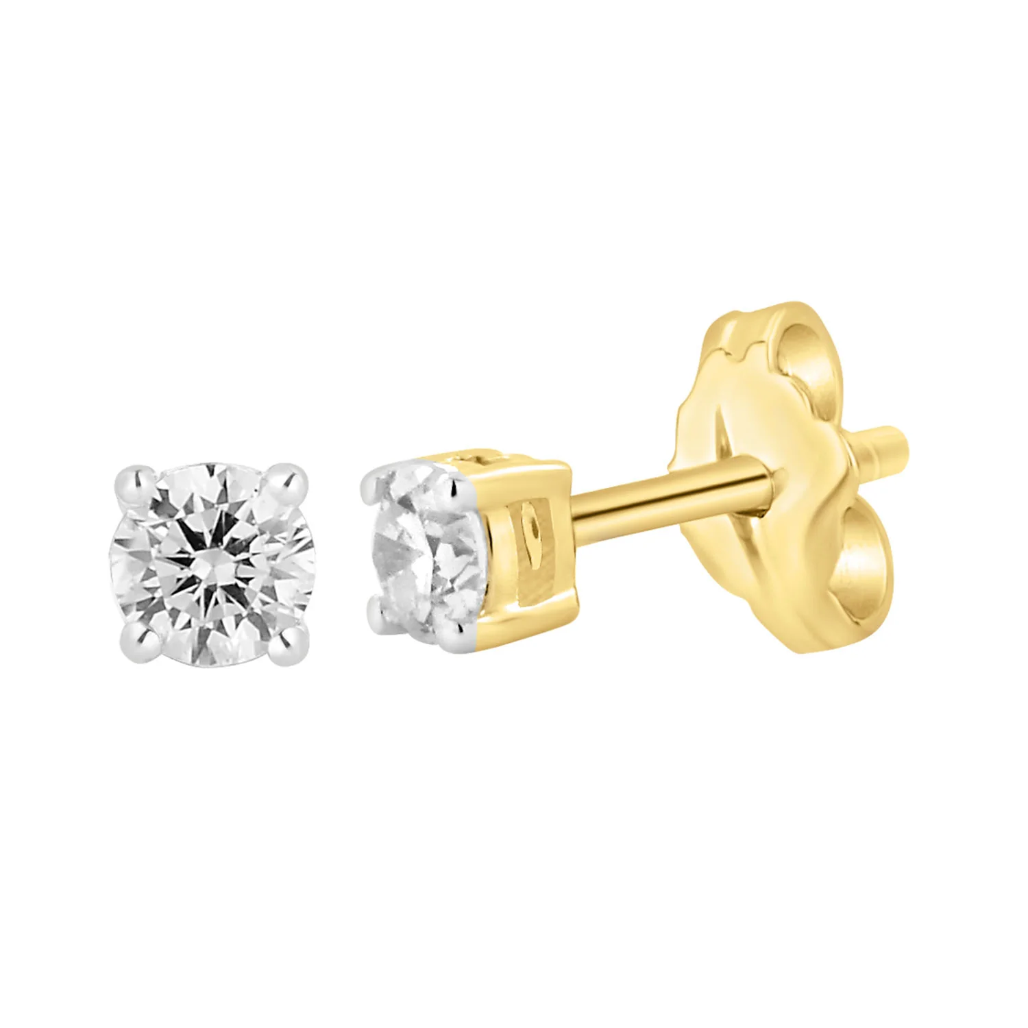 9ct Yellow Gold 0.30 Carat Diamond Stud Earrings