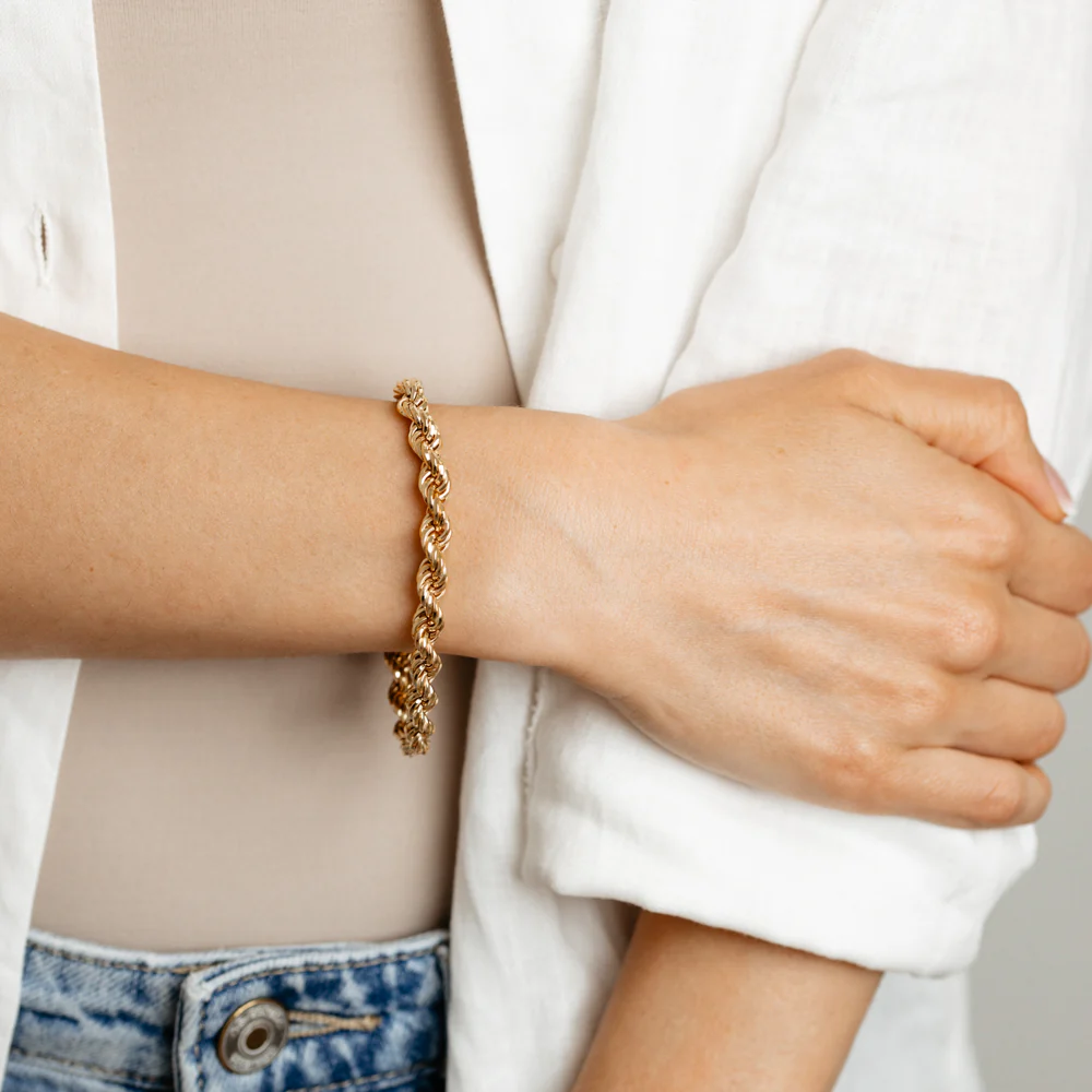 9ct Yellow Gold Copper Filled 20cm Rope Bracelet - Image 3
