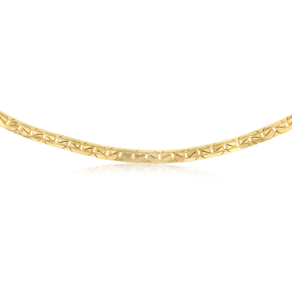 9ct Yellow Gold Copper Filled Textured 55cm Chain - Image 2