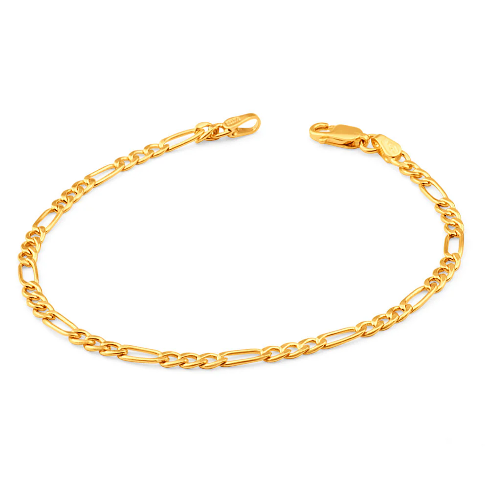 9ct Yellow Gold Copperfilled Figaro Bracelet