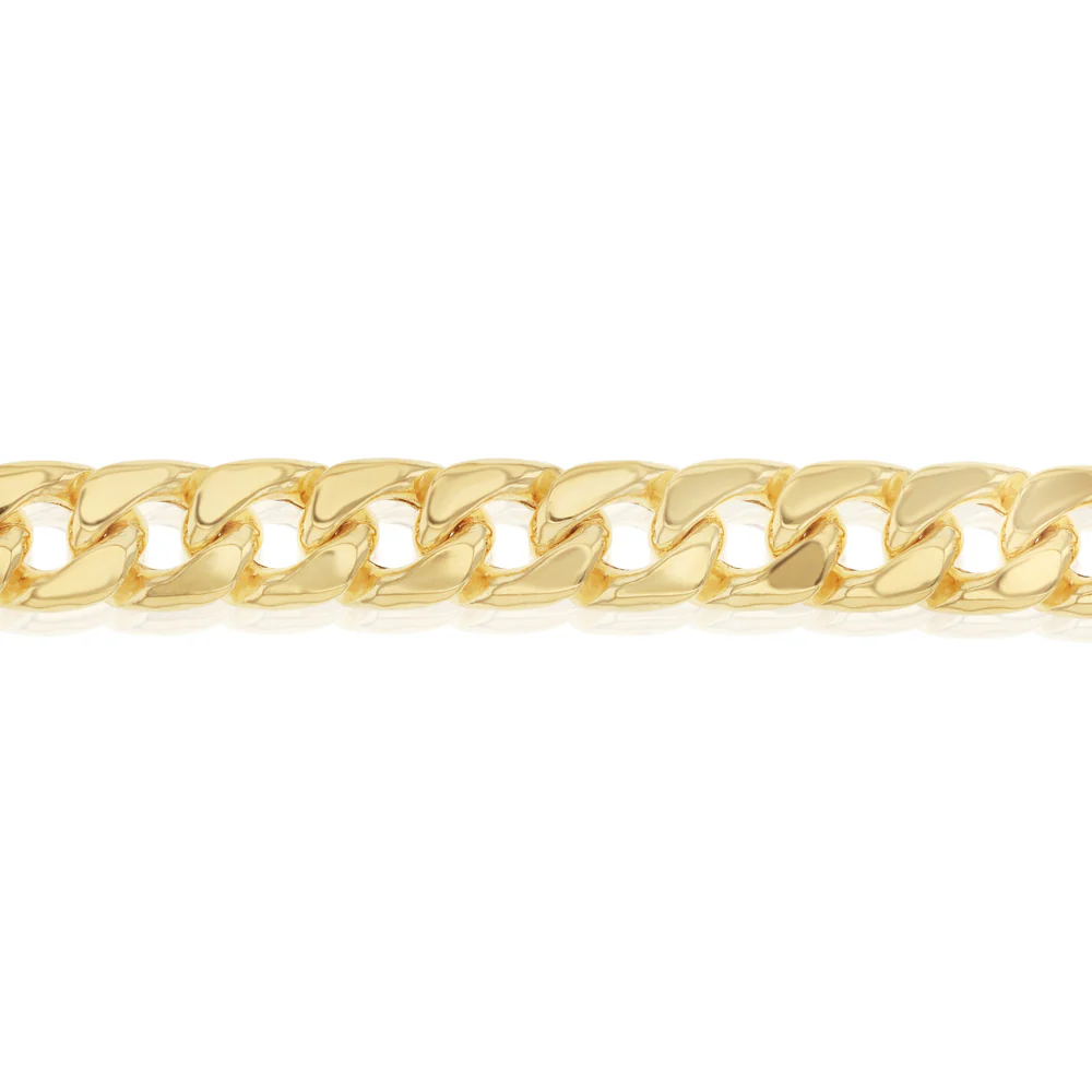 9ct Yellow Gold Copperfilled Flat Curb 21cm Bracelet - Image 3