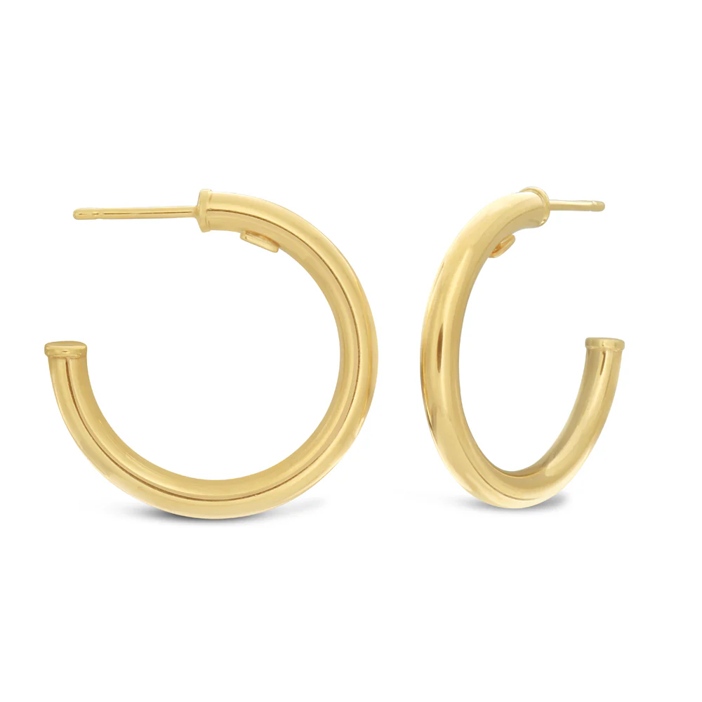9ct Yellow Gold-Filled Hoop Earrings