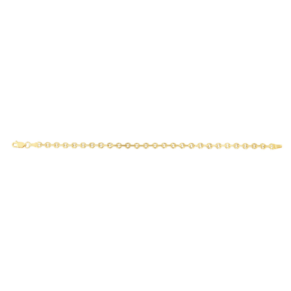 9ct Yellow Gold Link Chain Hollow 19cm Bracelet - Image 2