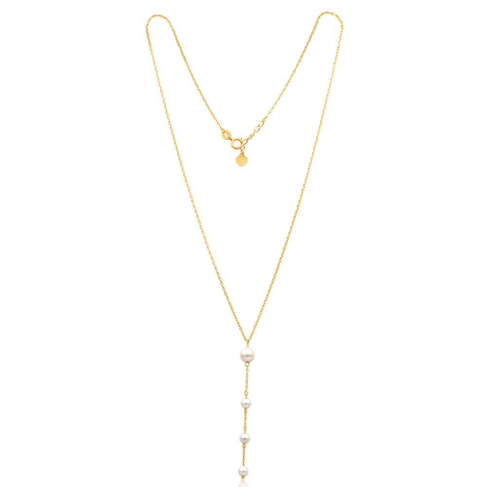 9ct Yellow Gold Pearl Chain