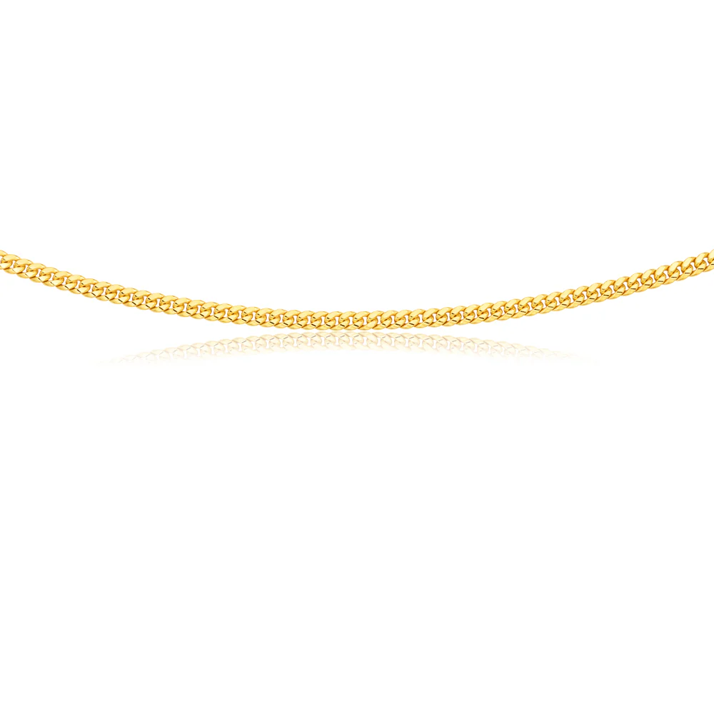9ct Yellow Gold Silver Filled 45cm Curb Chain