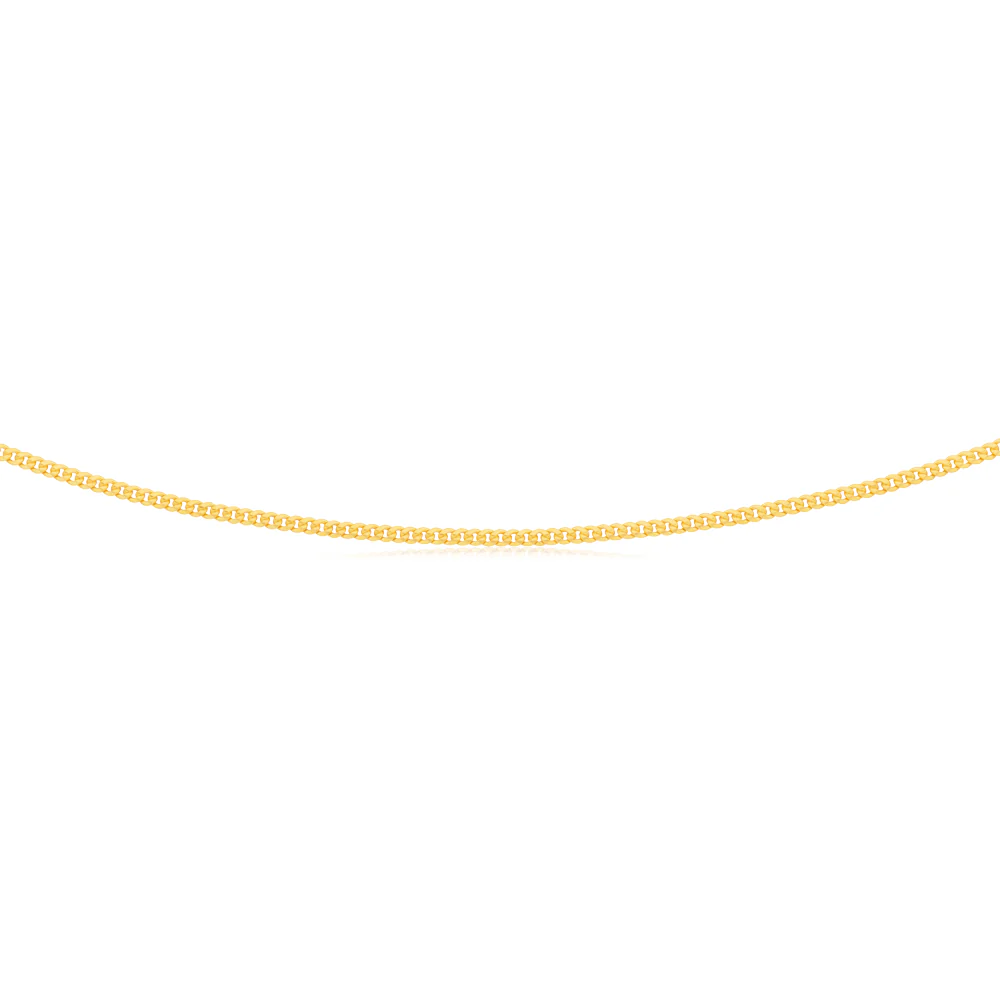 9ct Yellow Gold Silver Filled 50cm Curb Chain