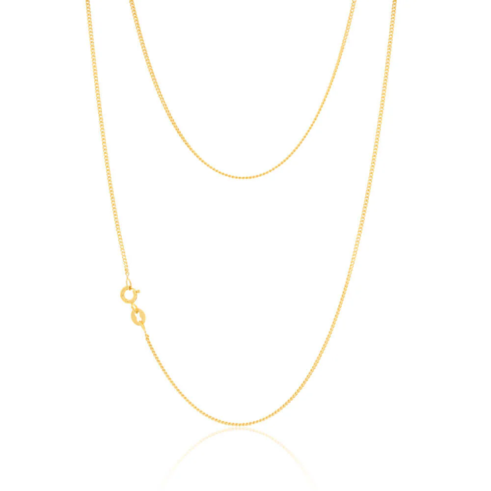 9ct Yellow Gold Silver Filled 60cm Curb Chain