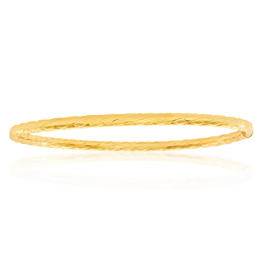 9ct Yellow Gold Silver Filled 67mm Bangle
