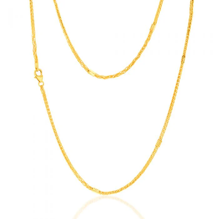 9ct Yellow Gold Silver Filled Wheat 45cm Chain