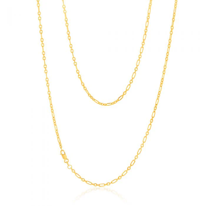9ct Yellow Gold Silverfilled 65 Gauge Fancy 60cm Chain