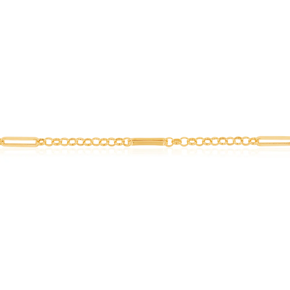 9ct Yellow Gold Silverfilled Belcher 19cm Bracelet - Image 2