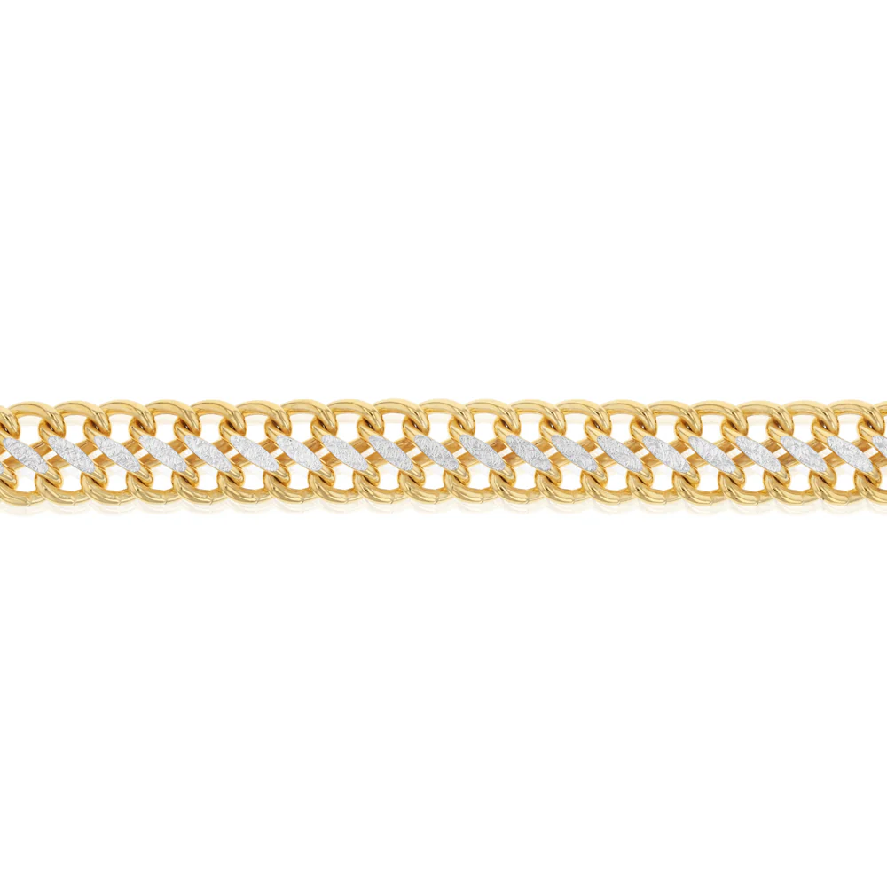 9ct Yellow Gold Silverfilled Dicut Mesh 19cm Bracelet - Image 3