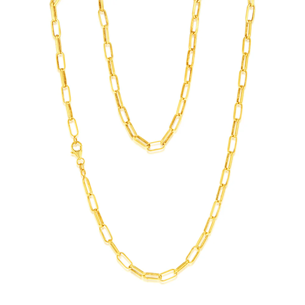 9ct Yellow Gold Silverfilled Long Belcher 60cm Chain