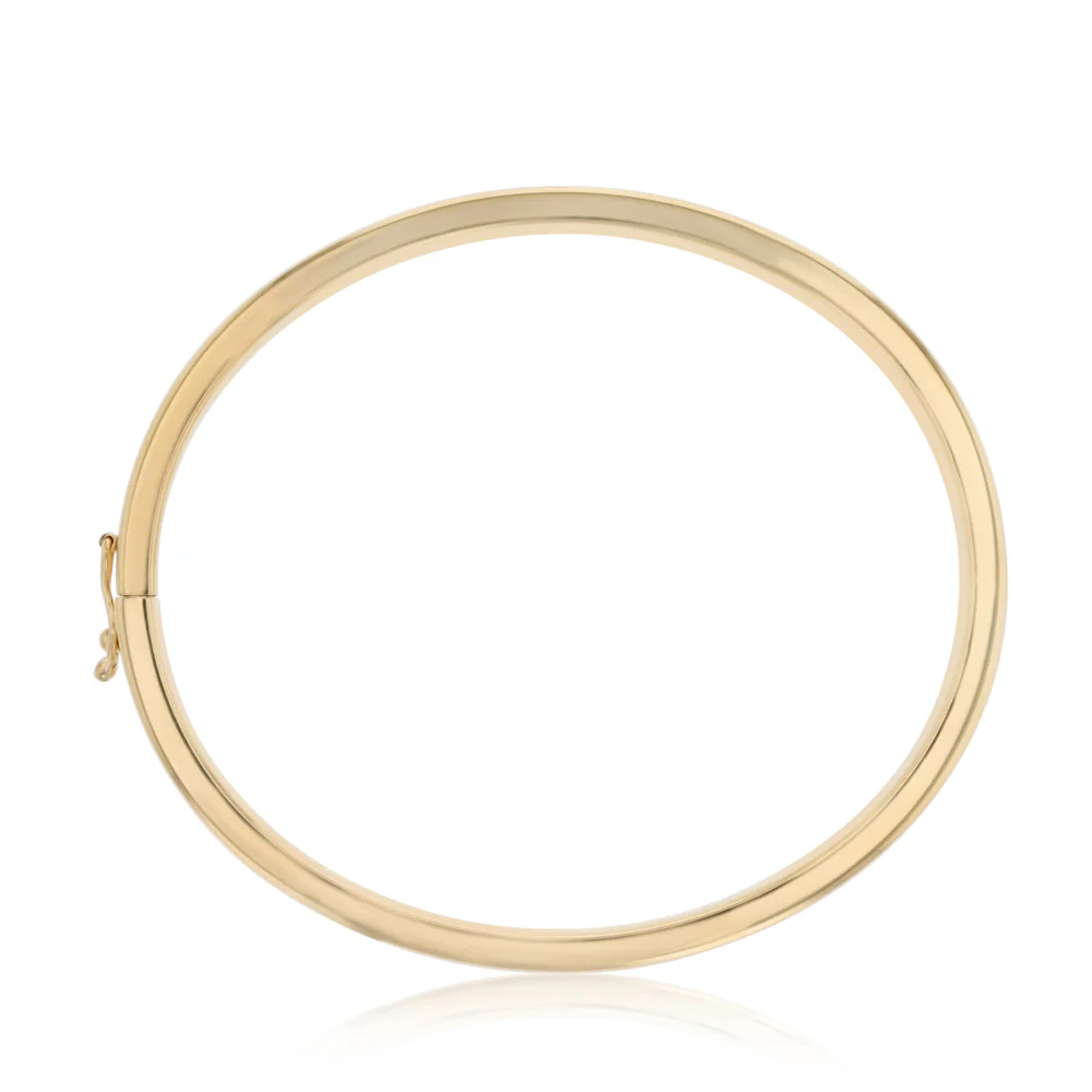 9ct Yellow Gold Silverfilled Polished Square Tube Bangle - Image 2