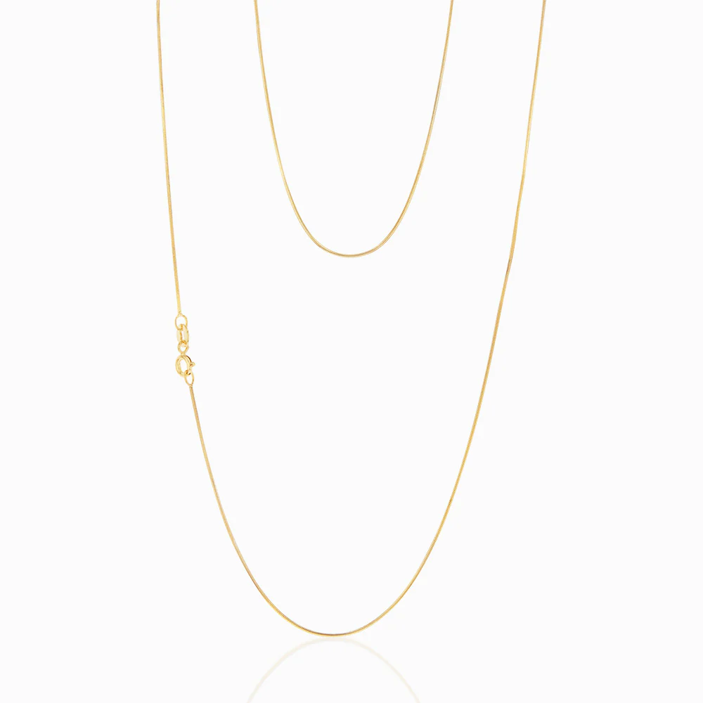 9ct Yellow Gold Silverfilled Snake 50cm Chain