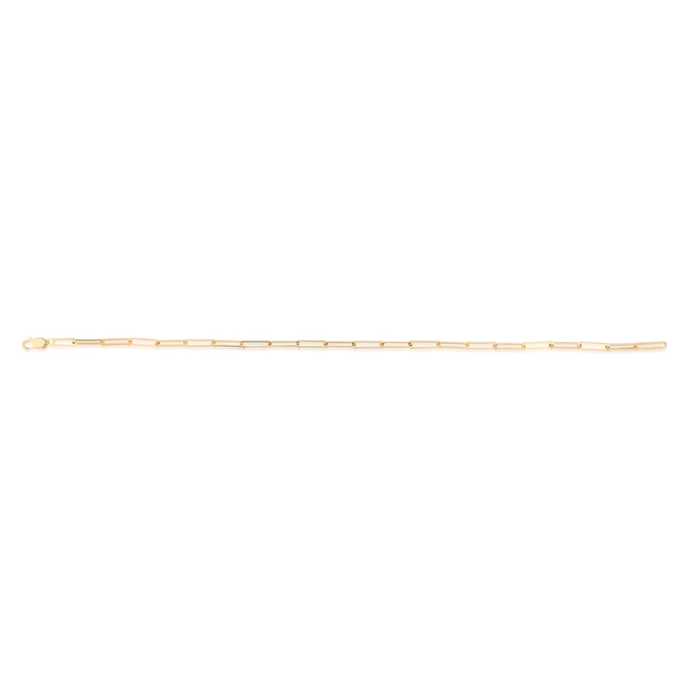 9ct Yellow Gold Silverfilled Thin Paperclip 19cm Bracelet - Image 2