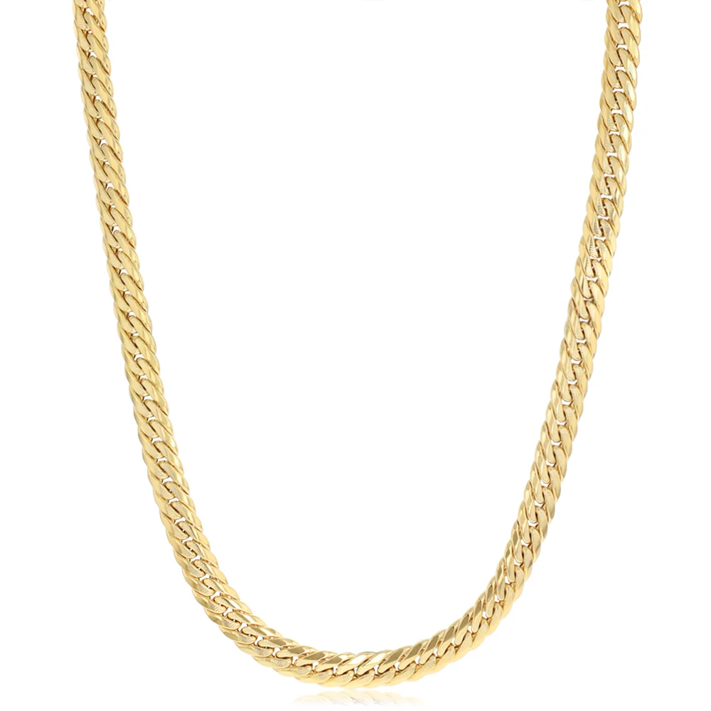 9ct Yellow Gold Textured Herringbone Hollow 50cm Chain