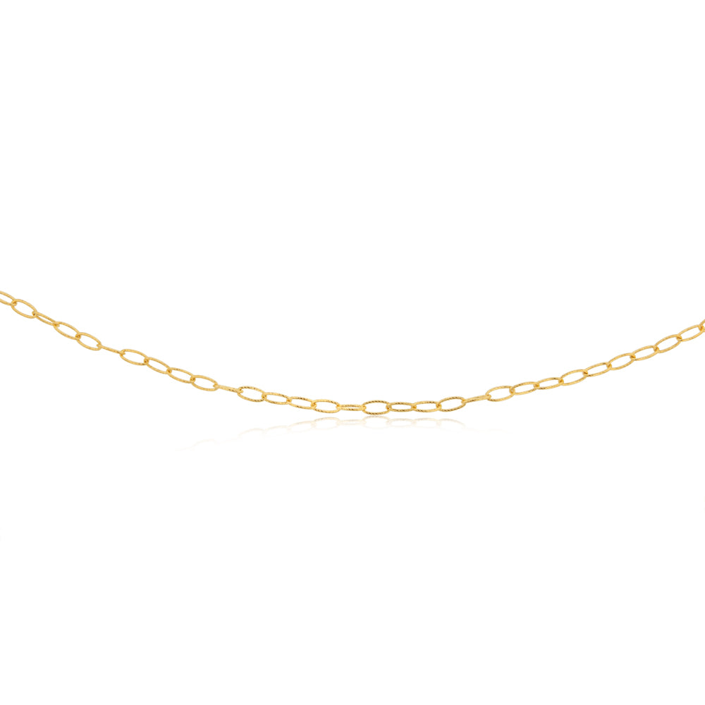 9ct Yellow Gold Textured Paperclip 50cm Chain - Image 2