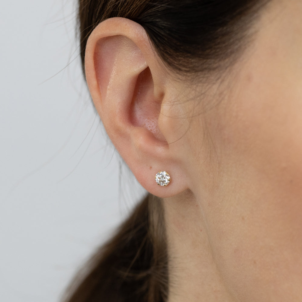 Cubic Zirconia 5mm Stud Earring in 9ct Yellow Gold - Image 2