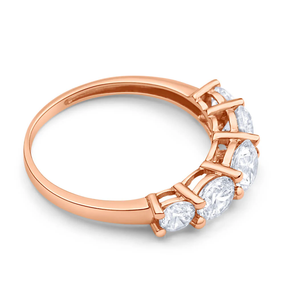 Cubic Zirconia 'Esther' Ring 9ct Rose Gold - Image 2