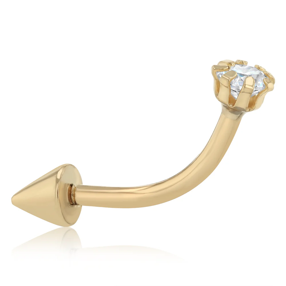 Cubic Zirconia Single Earring in 9ct Yellow Gold - Image 2