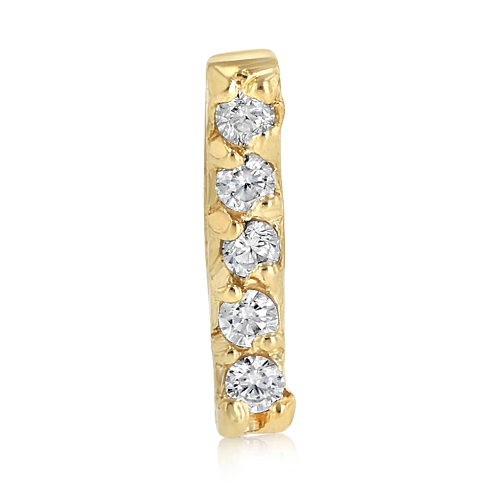 Cubic Zirconia Single Flatback Earring in 9ct Yellow Gold
