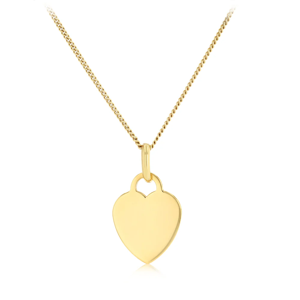 Engravable Heart Pendant in Gold Plated Sterling Silver