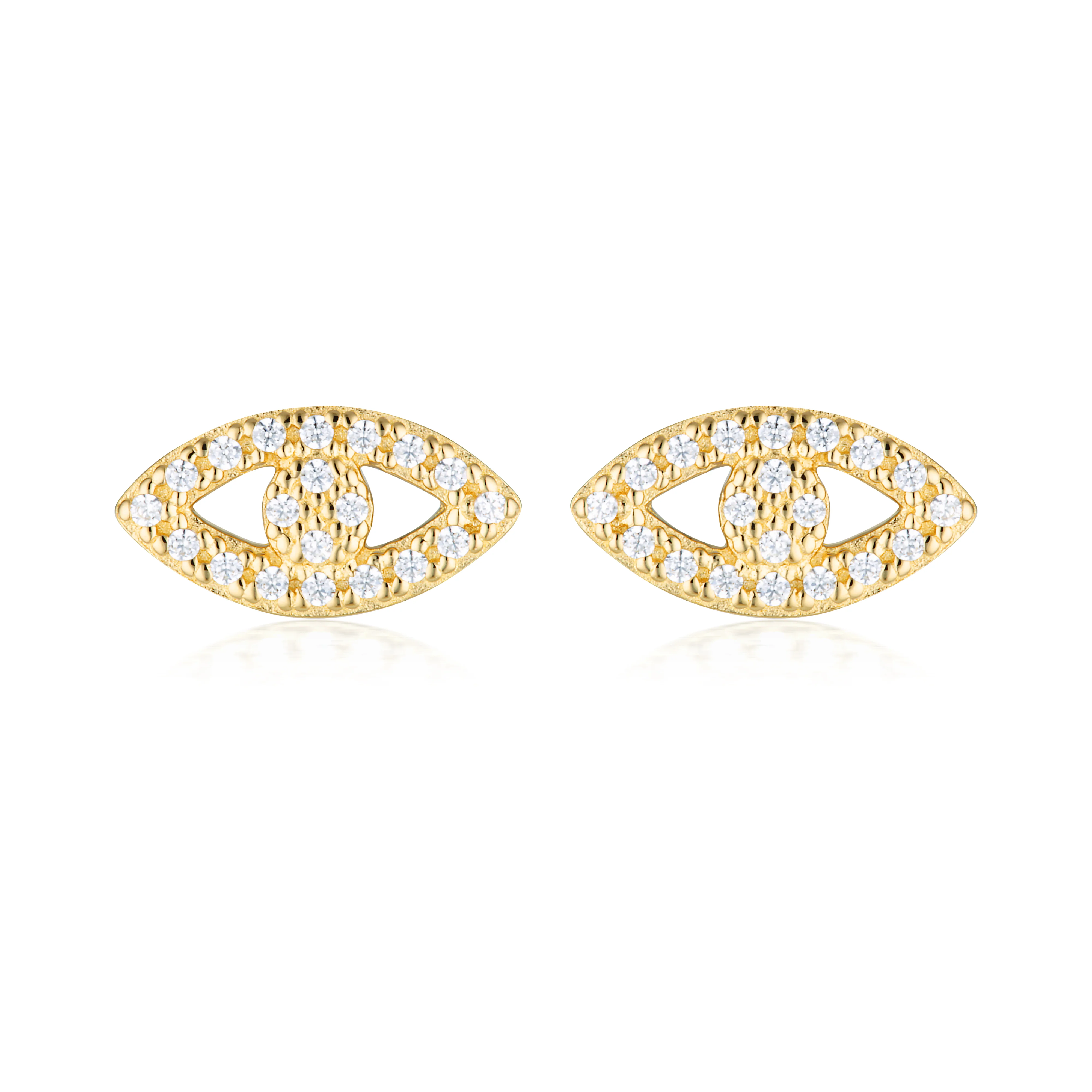 Georgini Rock Star Gold Plated Sterling Silver Evil Eye Stud Earrings