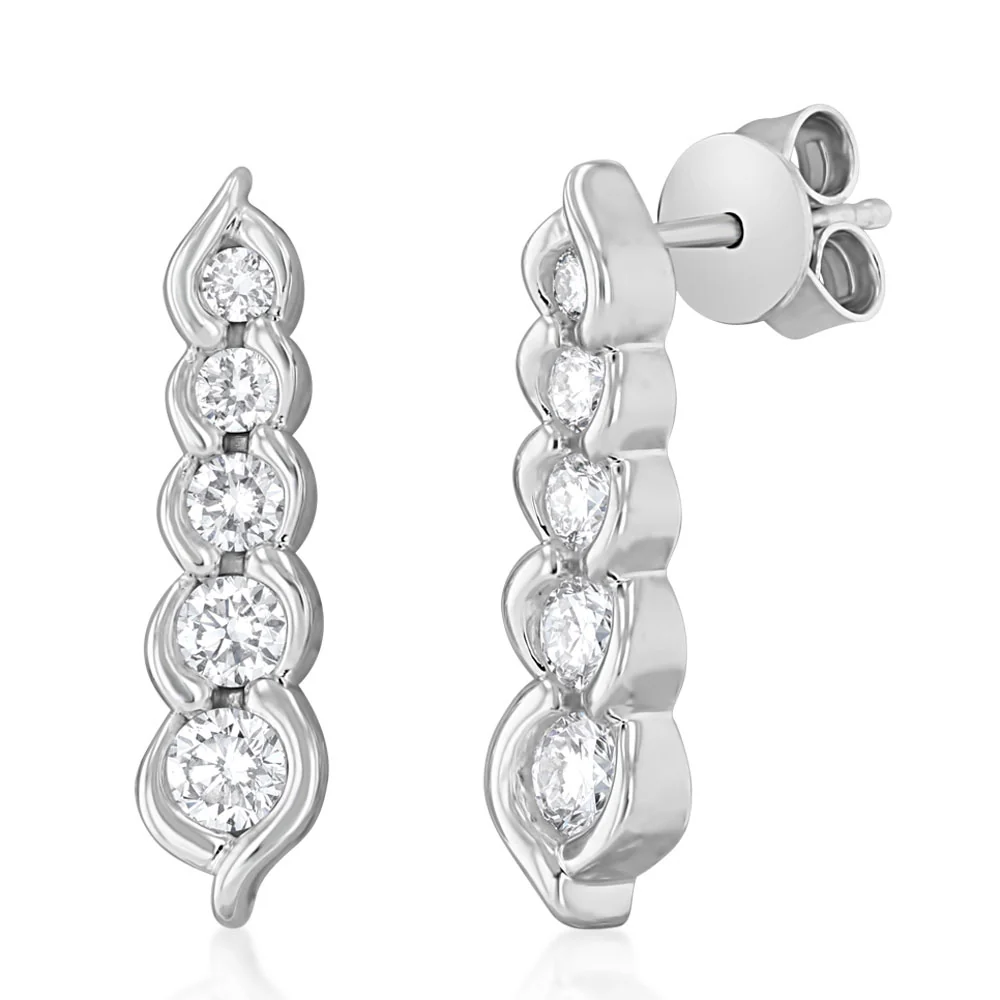 Luminesce Lab Grown 1 Carat Diamond Drop Earring in Sterling Silver