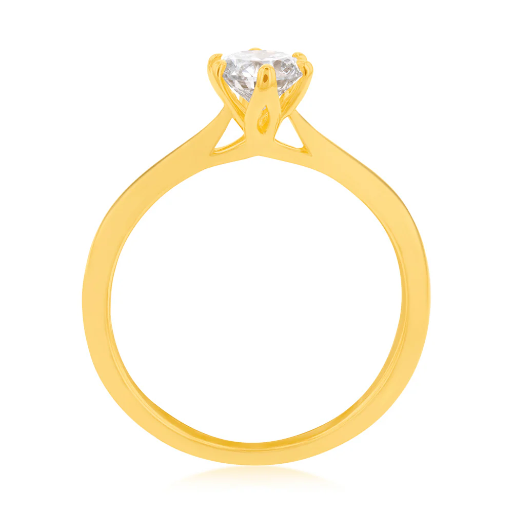 Luminesce Lab Grown 3/4 Carat Diamond Solitaire Ring set in 14ct Yellow Gold - Image 2