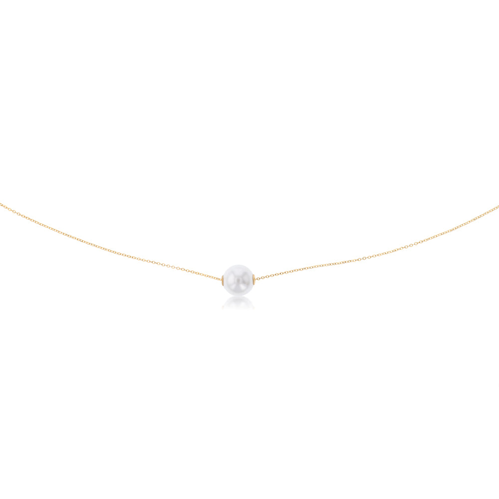Shell Pearl Necklace in Gold Plated Sterling Silver - Image 2
