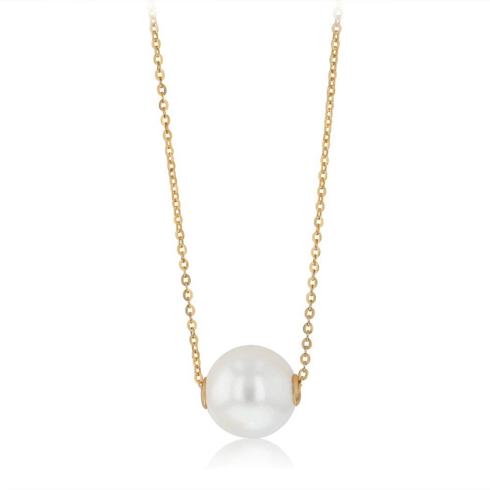 Shell Pearl Necklace in Gold Plated Sterling Silver - Image 3