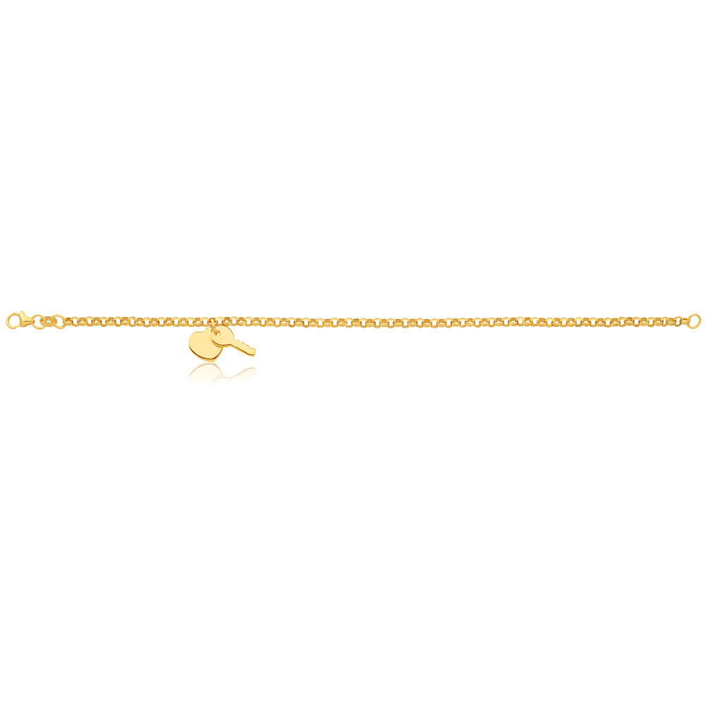 Silverfilled Belcher Heart Charm 19cm Bracelet