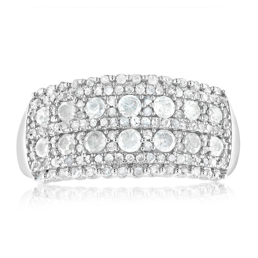 Sterling Silver 0.95 Carat Diamond Channel Set Ring