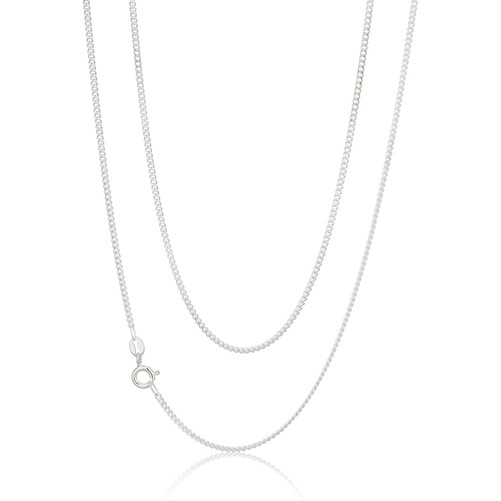 Sterling Silver 50 Gauge Curb Dicut Chain 55cm - Image 2