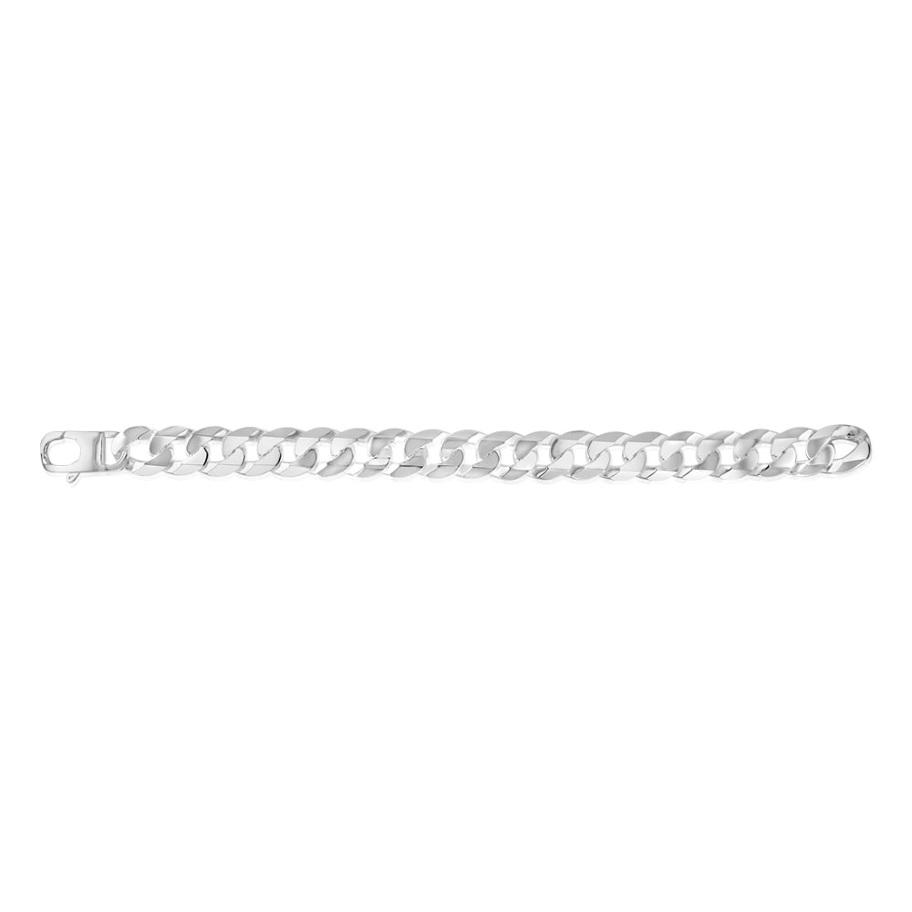 Sterling Silver Flat 350 Gauge Curb 23cm Bracelet - Image 2