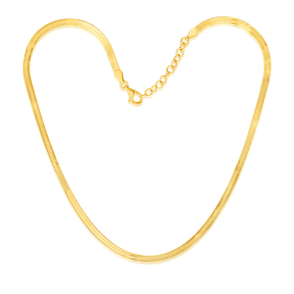 Sterling Silver Gold Plated Fancy 40cm Choker Chain