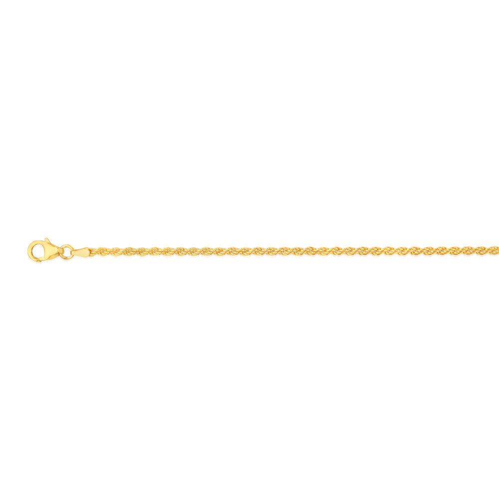 Sterling Silver Gold Plated Rope 17+2cm Chain - Image 2