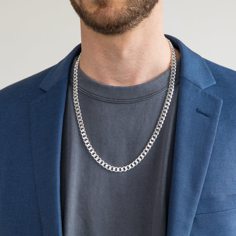 Sterling Silver Unisex Curb 60cm Chain - Image 3